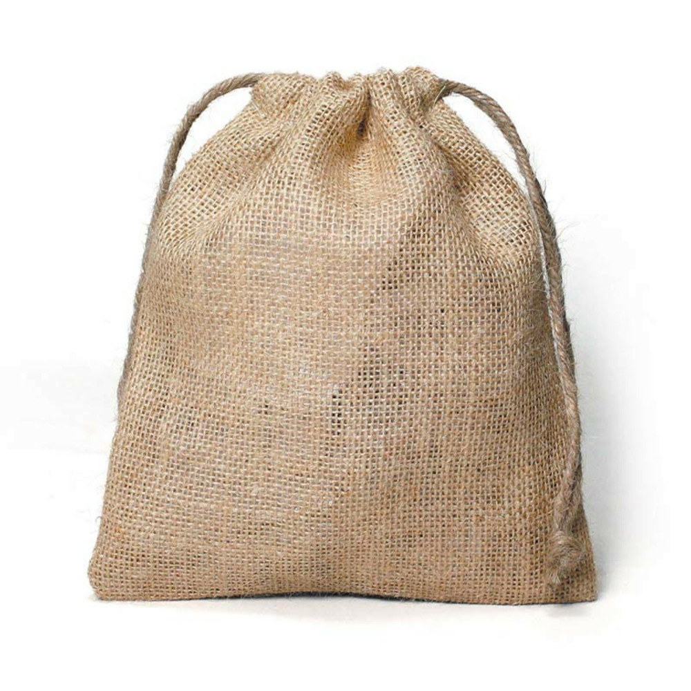Sac en toile de jute avec cordon - 24 x 29 cm