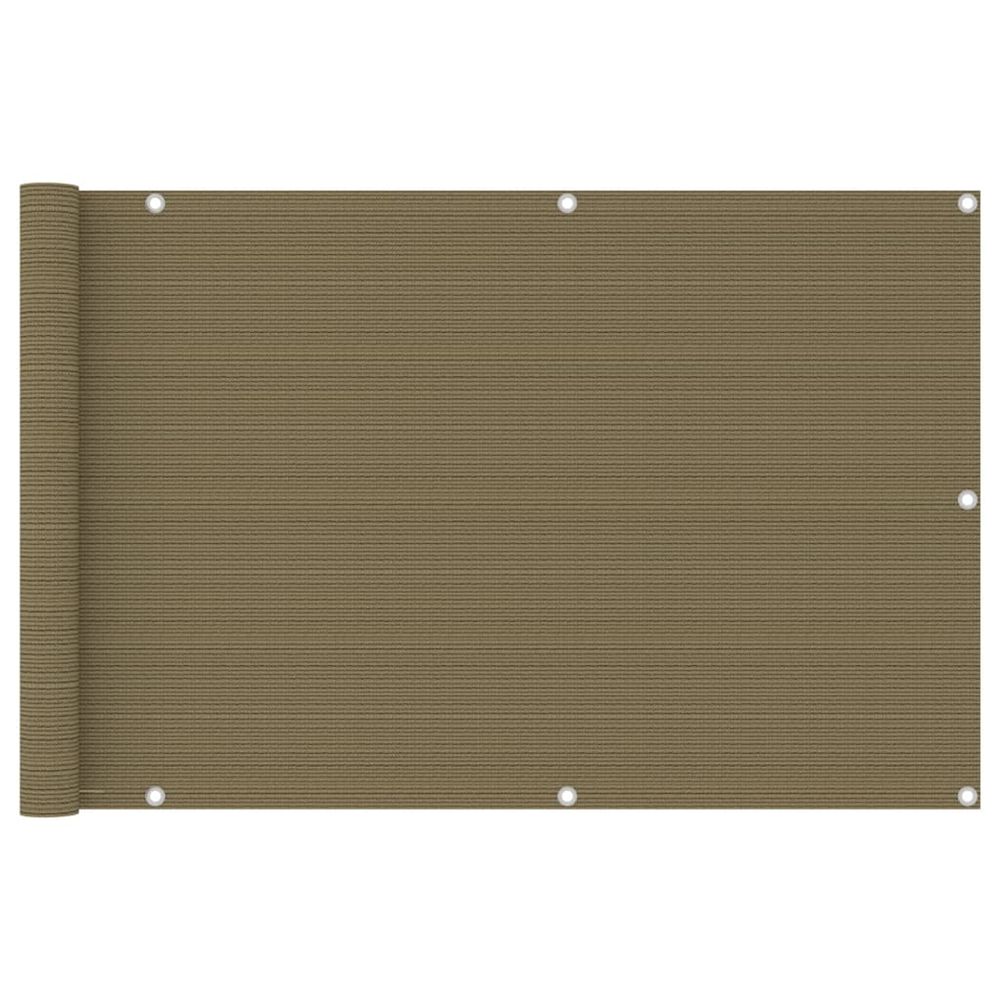 Écran de balcon taupe 90x500 cm pehd