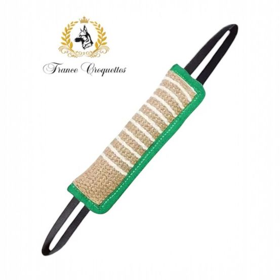 France croquettes boudin de dressage pour chien en toile de jute 30 cm - vert