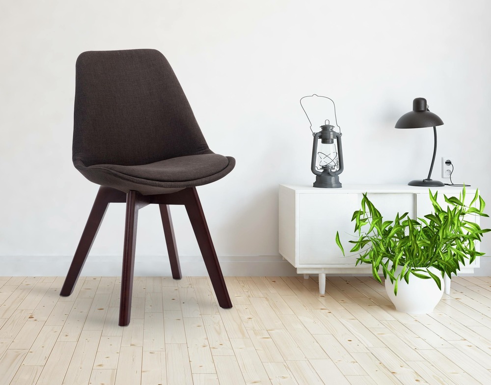 Chaise visiteur borneo v2 tissu noyer