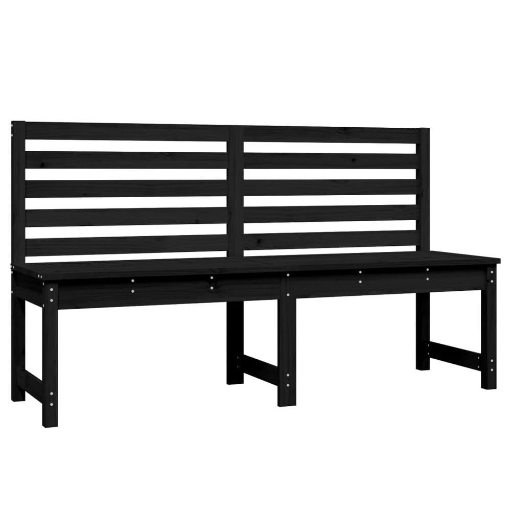 Banc de jardin meuble de patio d'extérieur terrasse noir 157,5 cm bois massif de pin