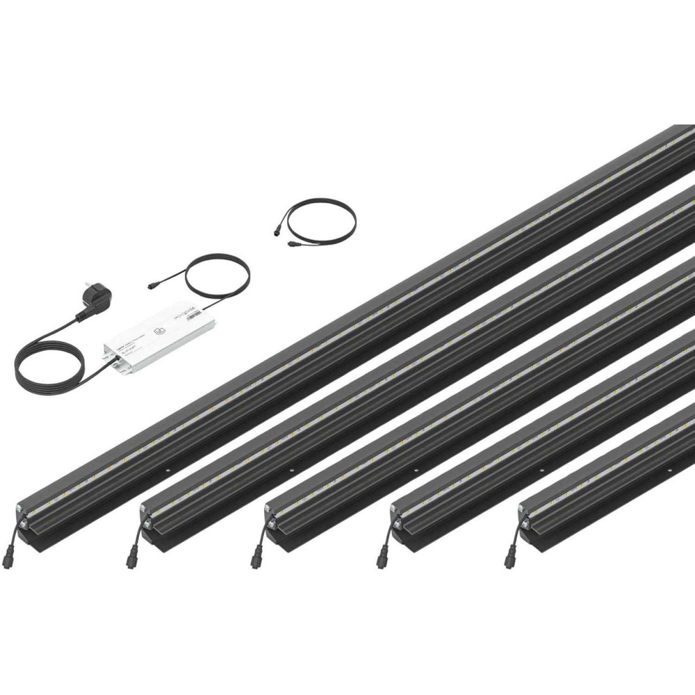 Set 5 barettes lumineuses transformateur et prolongateur pour clôture composite