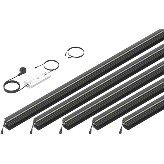 Set 5 barettes lumineuses transformateur et prolongateur pour clôture composite