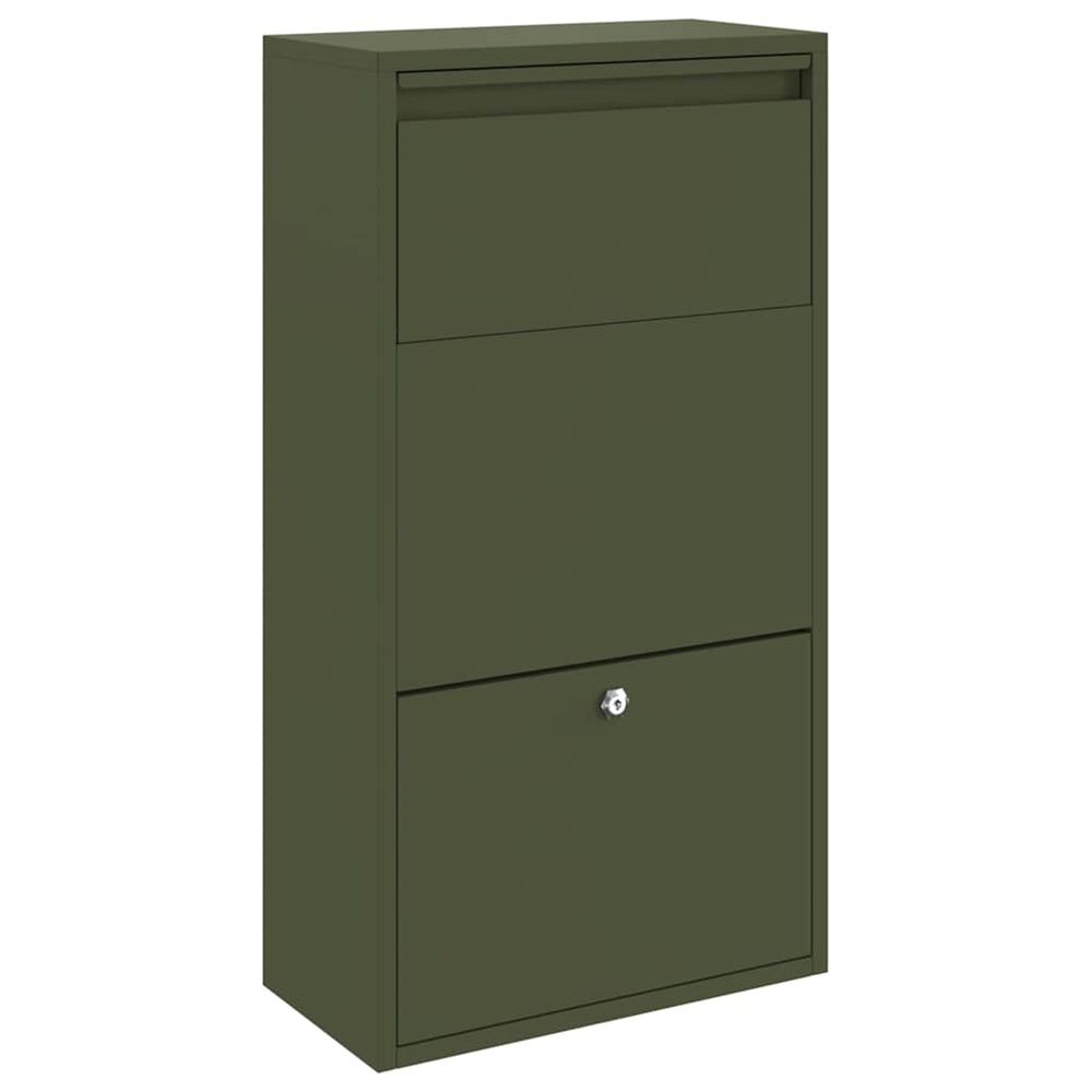 Boîte de dépôt de colis vert olive 44 x 22 x 82 cm acier