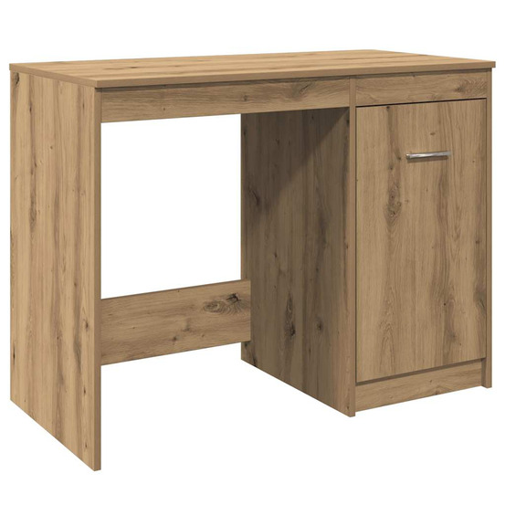 Bureau chêne artisanal 100x50x76 cm bois d'ingénierie