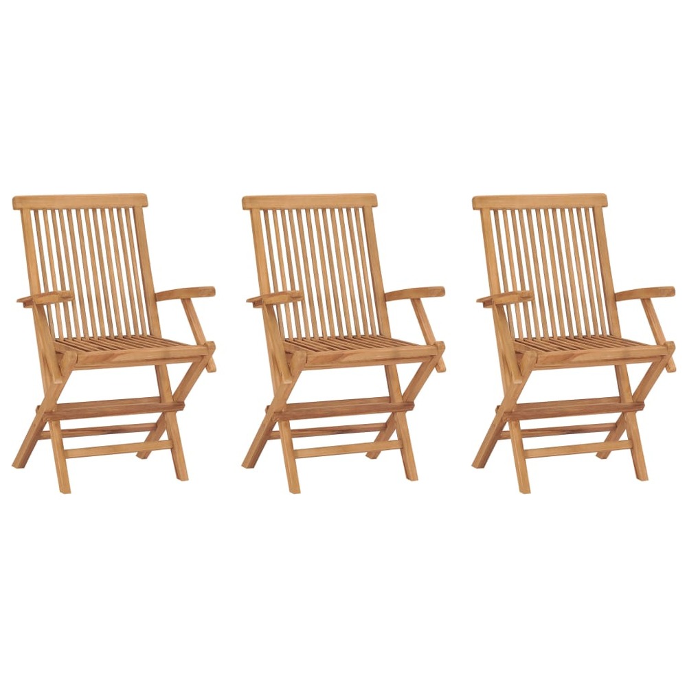 Chaises de jardin pliables lot de 3 bois de teck massif