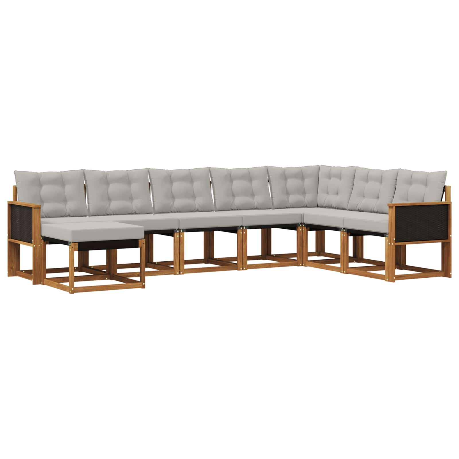 Ensemble de canapés d'extérieur 8 pcs naturel et gris clair
