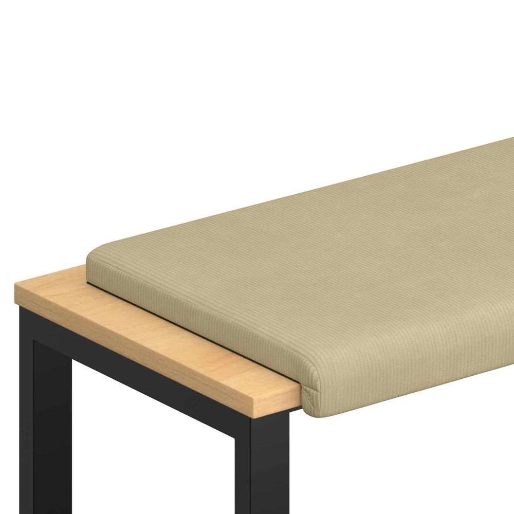 Coussin de banc velours côtelé vert gris profondeur 35 cm