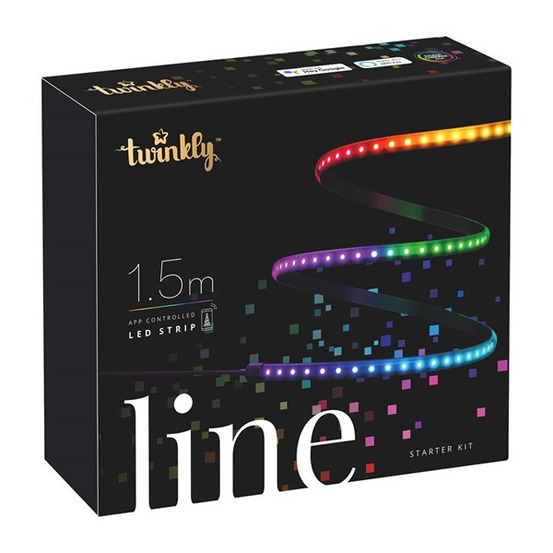 Starter kit ip20 bande blanche 1,5m 90 leds multicolores rgb twinkly line