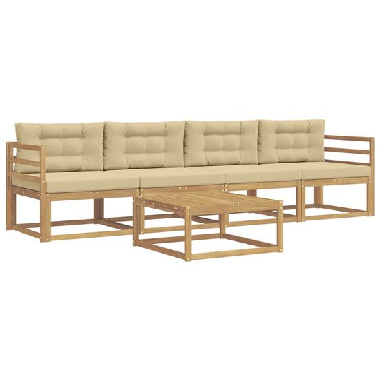 Ensemble de canapés d'extérieur 4 pc blanc et beige