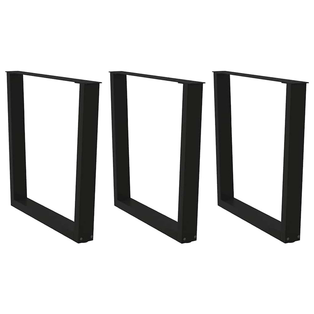 Pieds de table à manger en v 3 pièces noir 80 x (72-73,3) cm acier