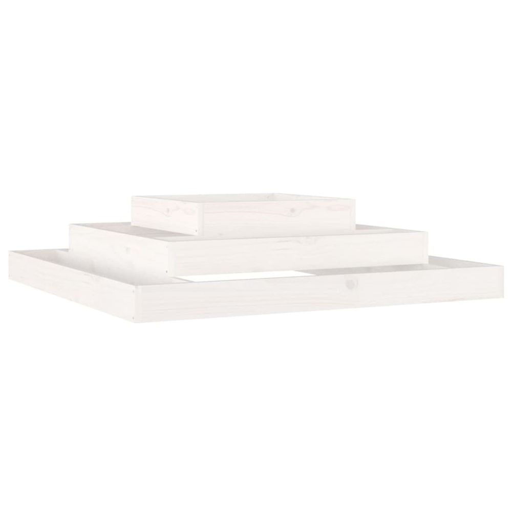 Jardinière d'extérieur blanc 110x110x27 cm bois massif de pin