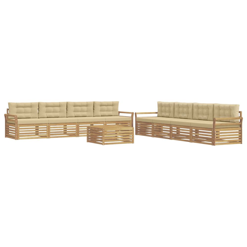 Ensemble de canapés d'extérieur 9 pc blanc et beige