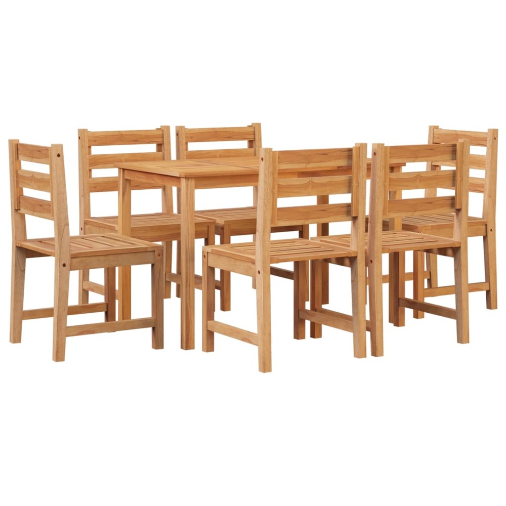 Ensemble à dîner salon de jardin meuble d'extérieur 7 pièces bois de teck solide