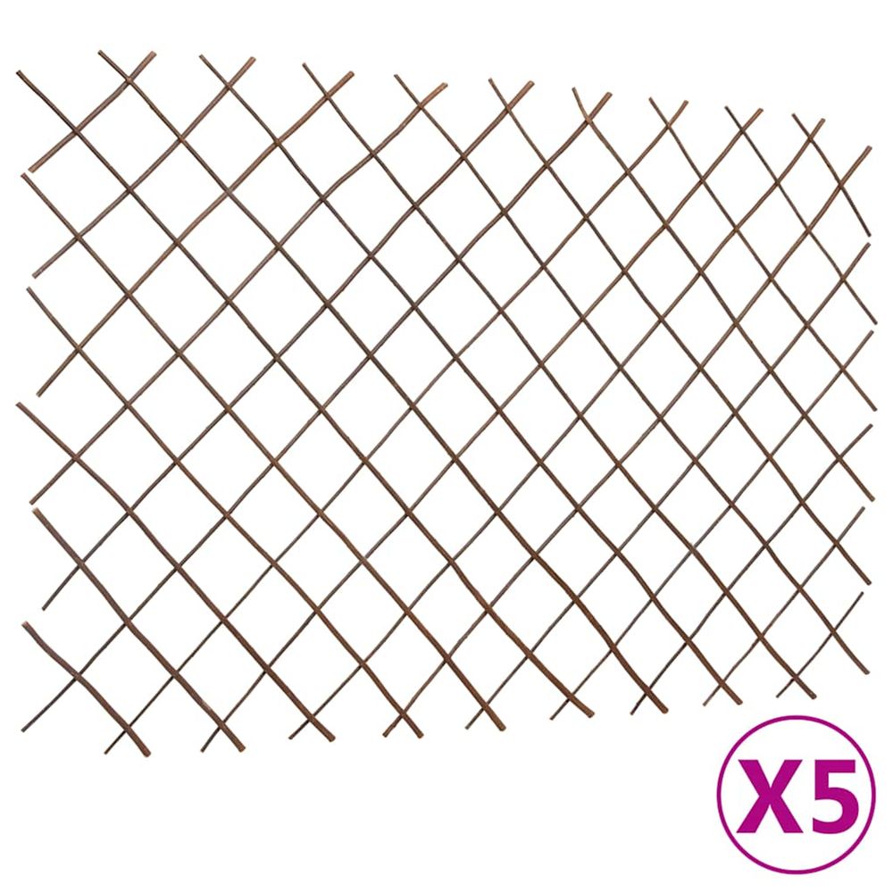 Clôtures en treillis de saule 5 pcs 180x120 cm