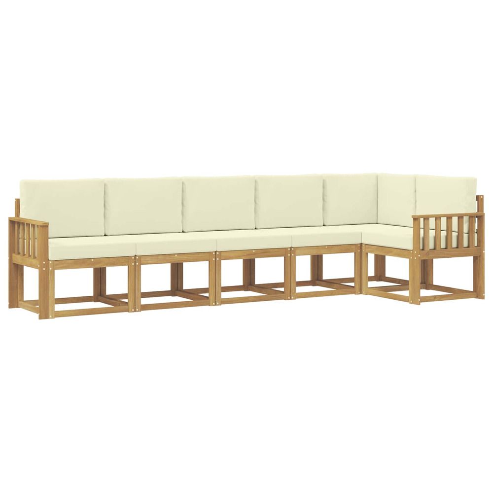 Ensemble de canapés d'extérieur 6 pc blanc et crème polyester