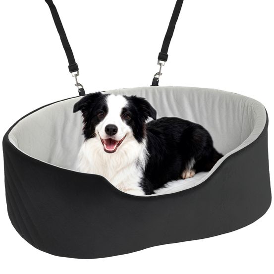 Siège auto chien mousse polyéster transport voiture housse lavable 77x43x28cm noir