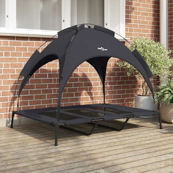 Lit pour chien noir 122 x 93 x 106,5 cm acier