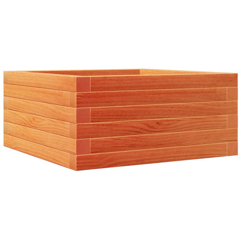Jardinière cire marron 50x50x23 cm bois de pin massif