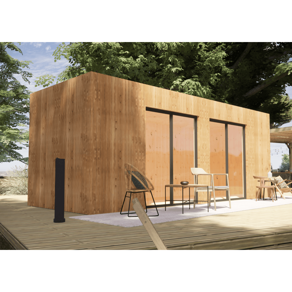 Studio de jardin bien isolé en bois 6,6 x 2,4 x 2,7 m / isolation re2020 / menuiseries alu k-line