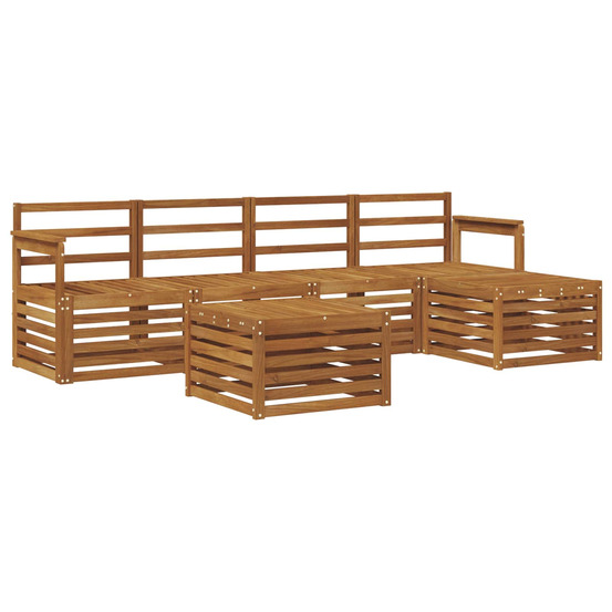 Ensembles de canapés 6 pcs naturel bois d'acacia massif
