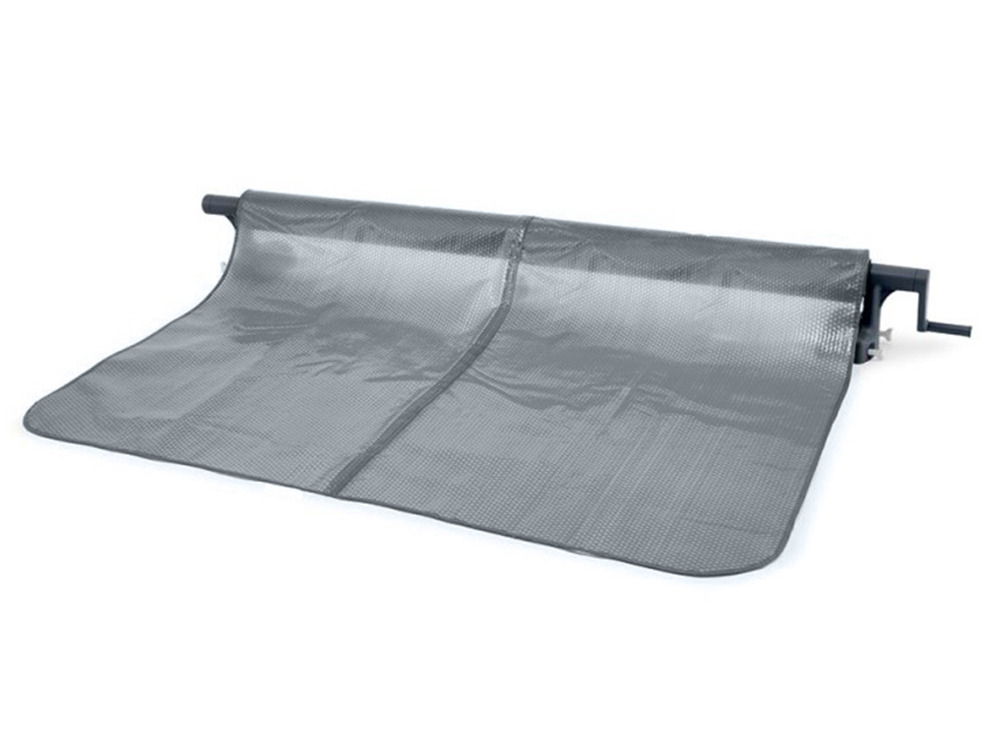 Enrouleur + bâche à bulles pour piscine tubulaire rectangulaire 7,32 x 3,66 m