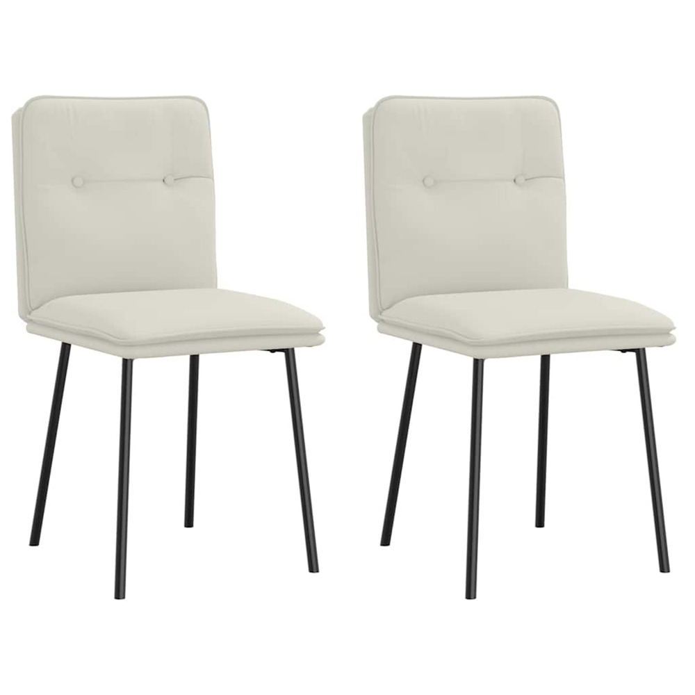 Chaises à manger lot de 2 crème velours