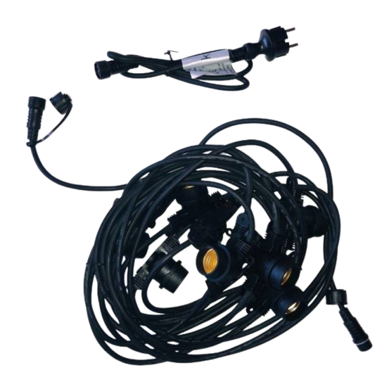 Guirlande guinguette câble noir 10m et 20 porte ampoules e27 extérieur extensible