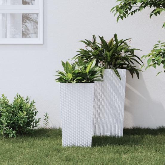 Jardinière et intérieur amovible blanc 11/26,5 l rotin pp