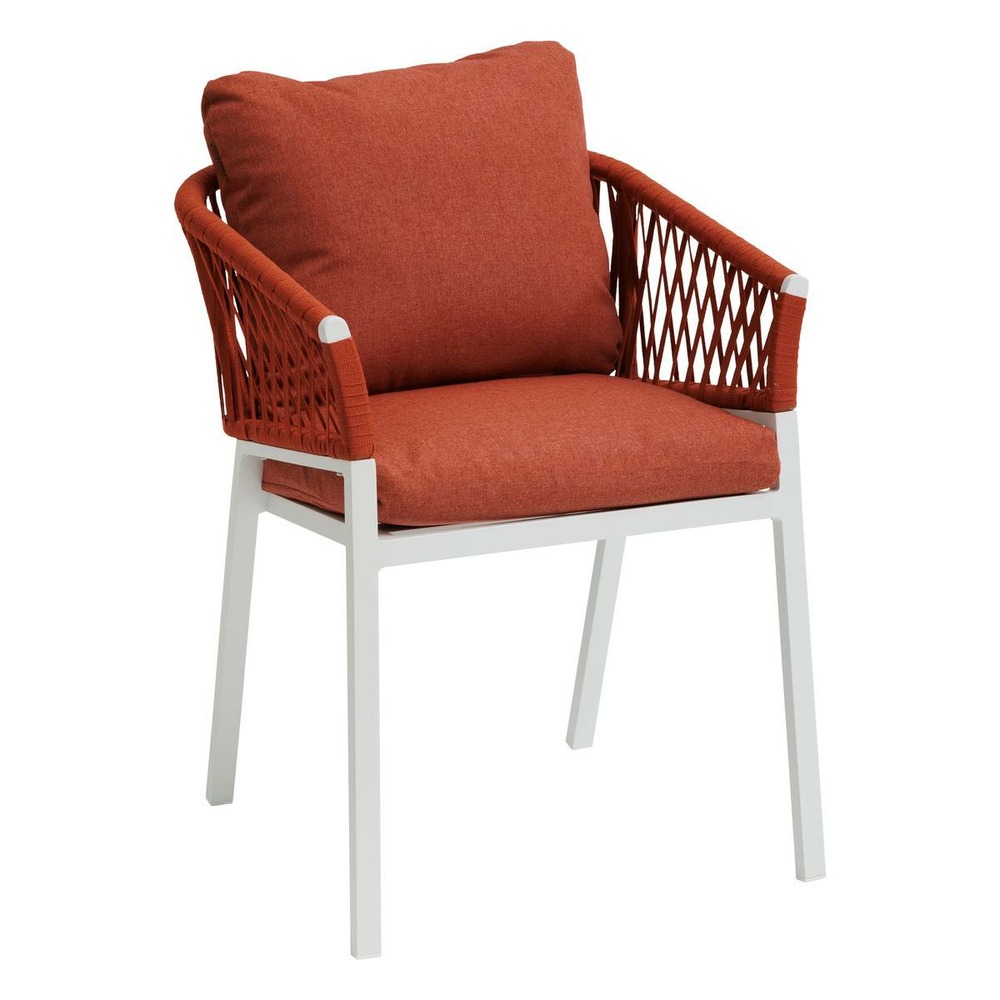 Lot de 2 fauteuils de jardin oriengo brique & blanc