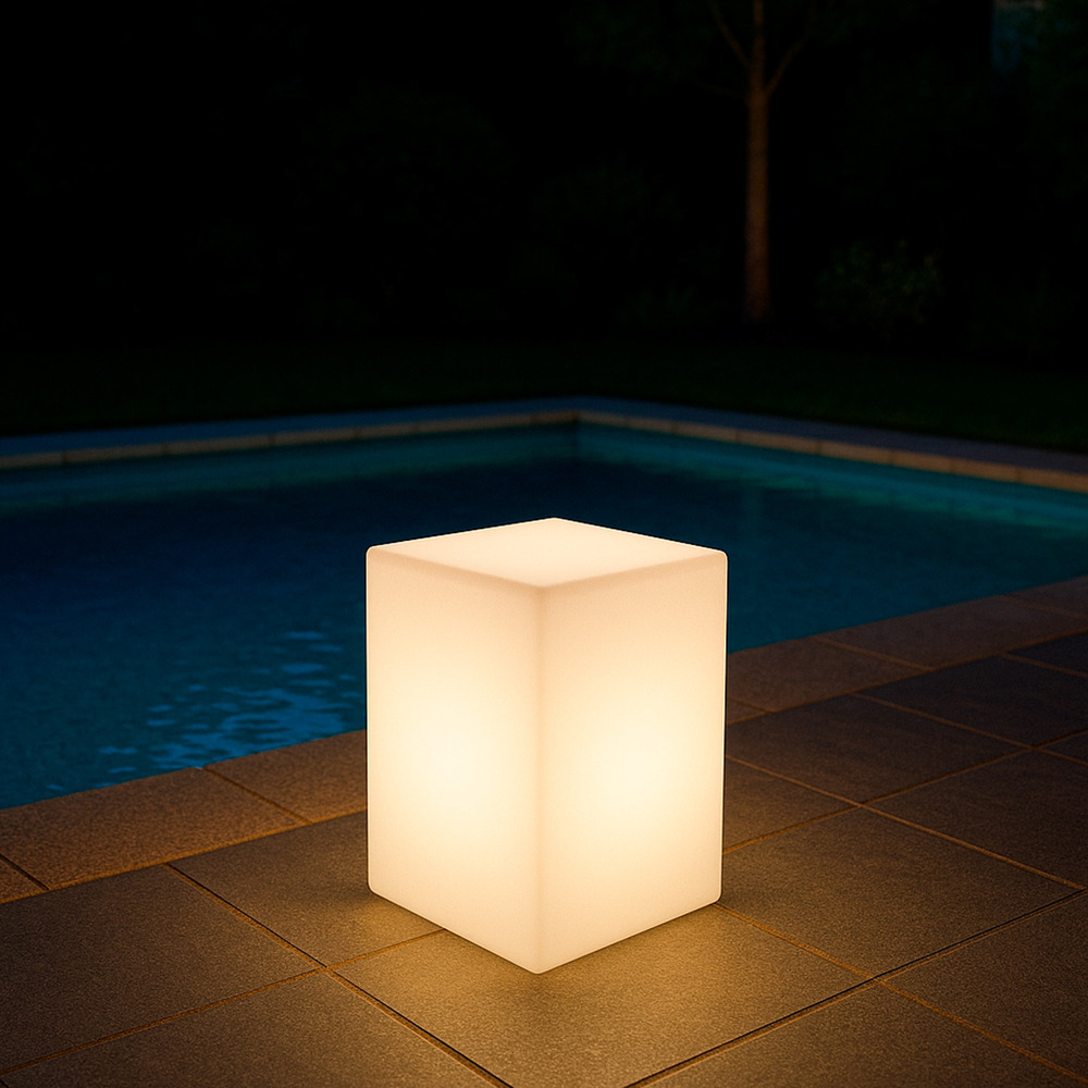 Tabouret solaire rechargeable blanc stool de parking lumineux