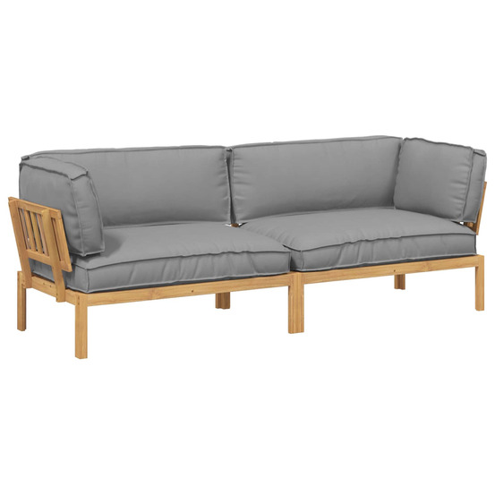 Ensemble de canapés uni 2 pcs gris bois d'acacia massif