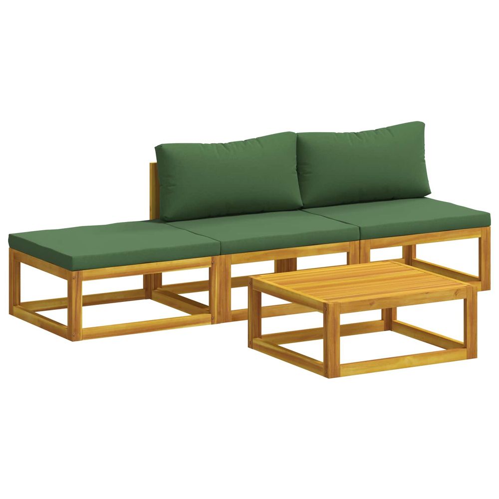 Ensemble de canapés 4 pc naturel bois d'acacia massif