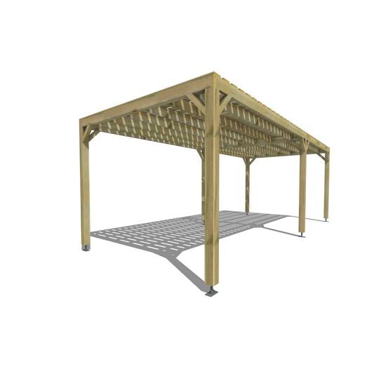 Pergola bois • 7m x 3m • indépendante • sens largeur • platelage bois • livraison comprise