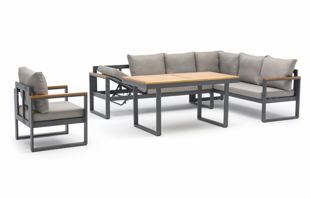 Ensemble repas yonaha en aluminium plateau bois