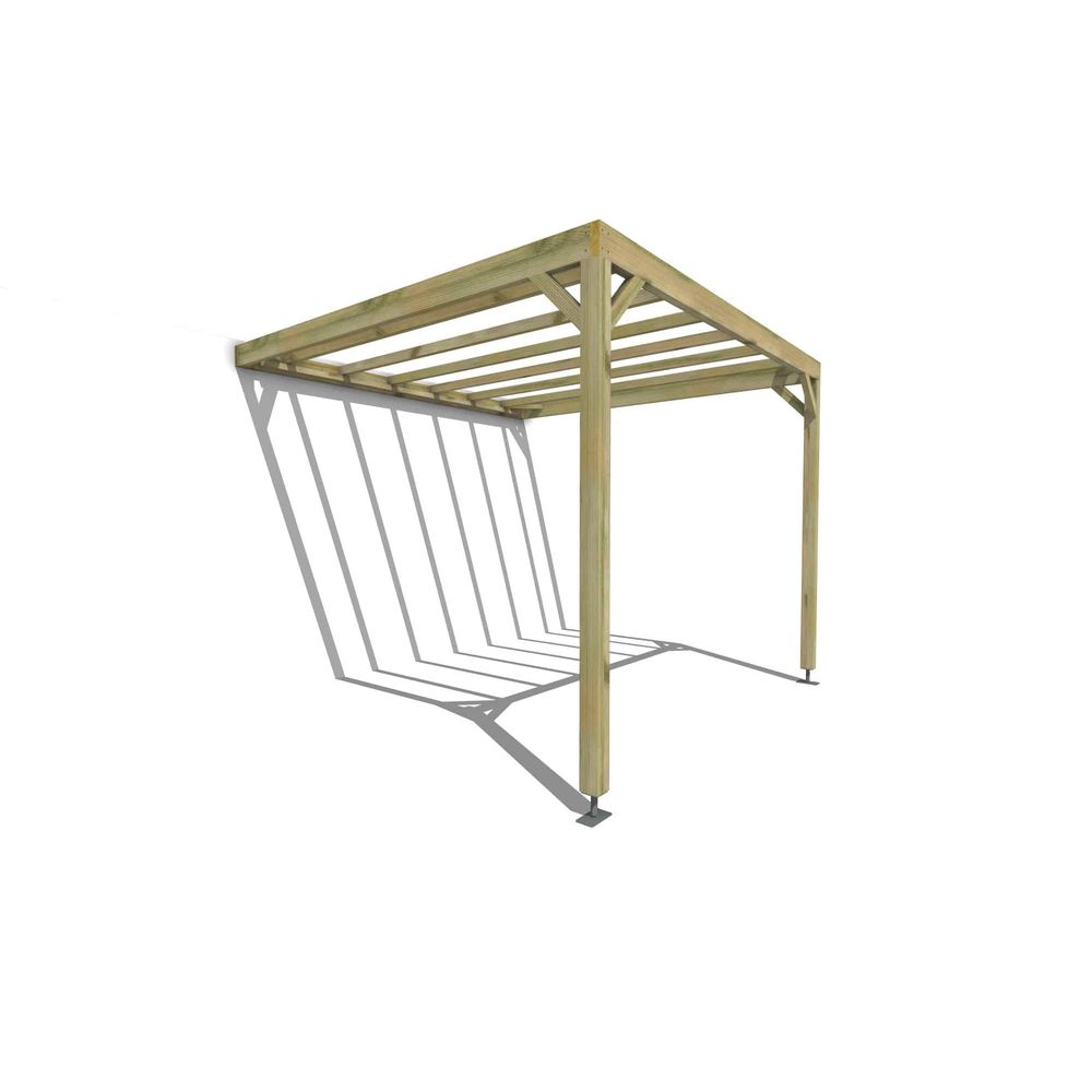 Pergola bois • 3m x 3m • adossée • sens profondeur • livraison comprise