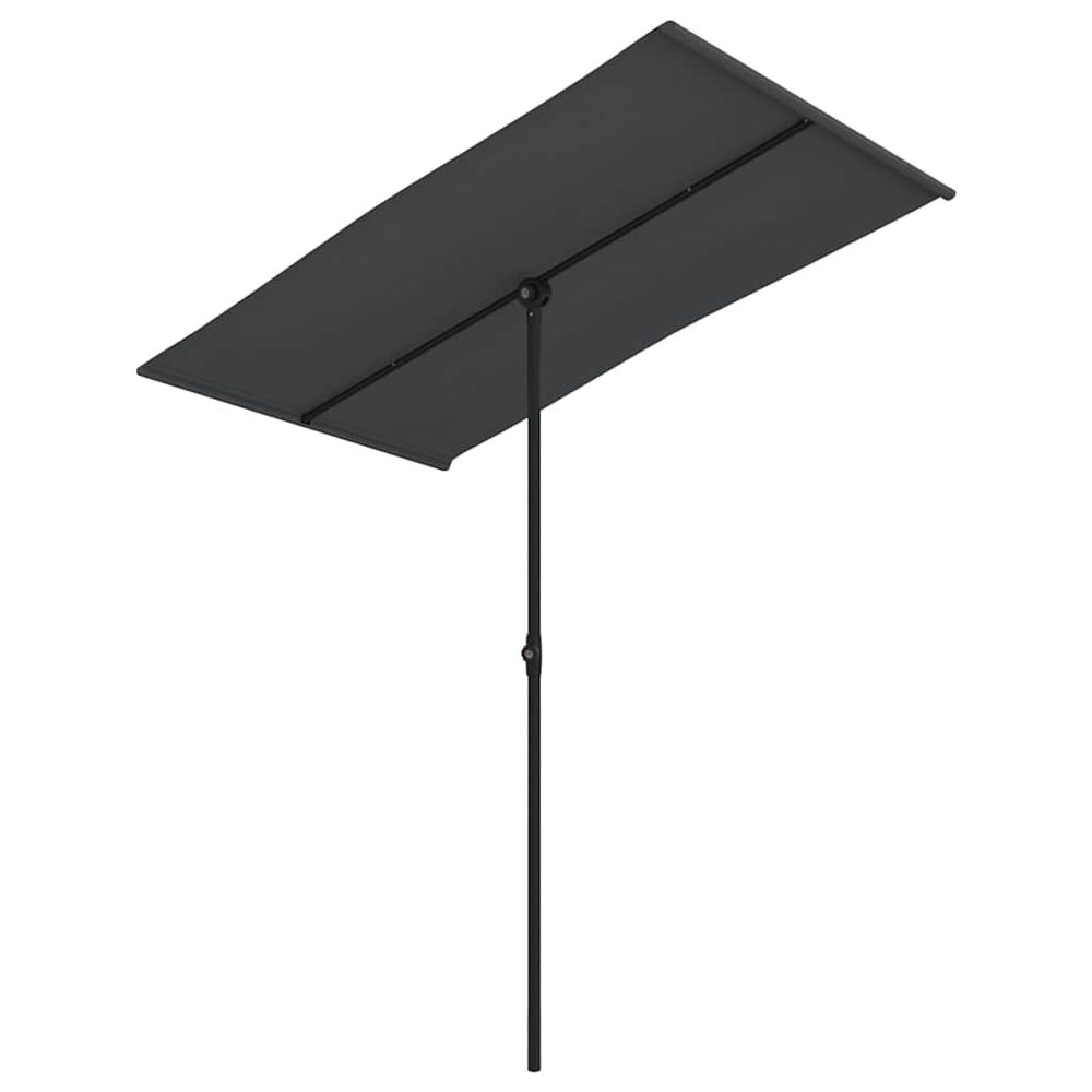 Parasol de jardin avec mât en aluminium 180x110 cm noir