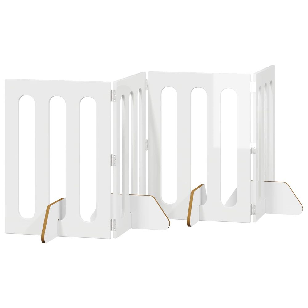 Clôture pliable pour animaux 4 pc blanc brillant