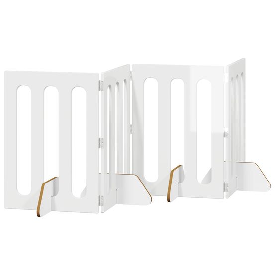 Clôture pliable pour animaux 4 pc blanc brillant