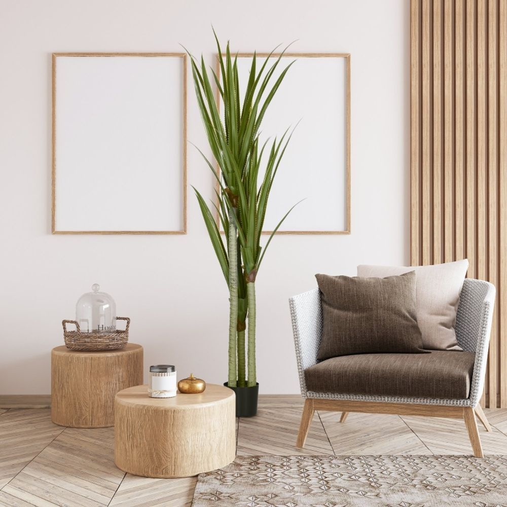 Plante artificielle yucca plastique intérieur extérieur décoration 190cm vert