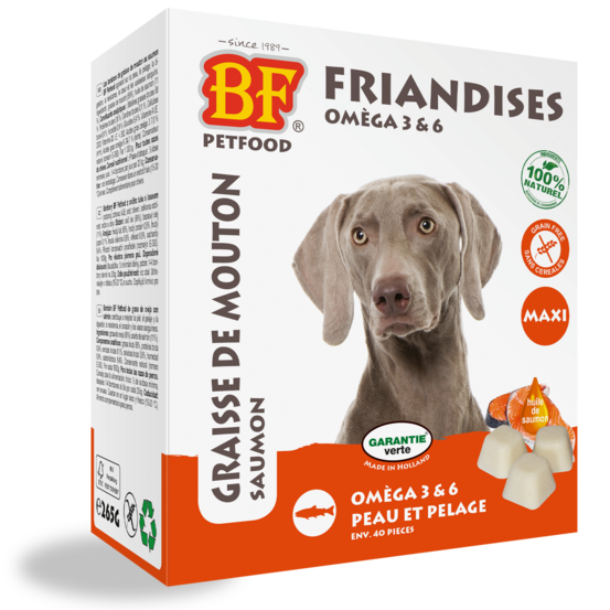Bonbons au saumon peau et pelage pour chien, 265g/40p