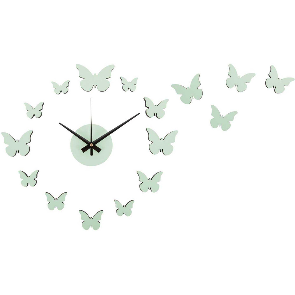 Horloge murale pastel diy butterfly vert clair