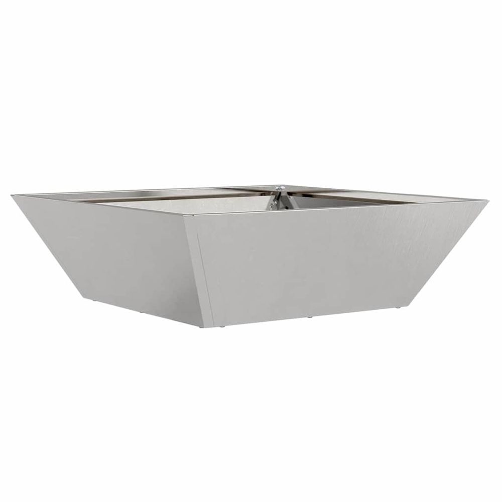 Cache-pot de jardin argenté 50 x 50 x 15 cm acier inoxydable