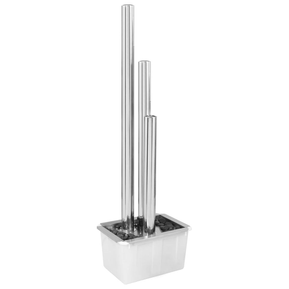Fontaine de jardin argenté 48x34x153 cm acier inoxydable