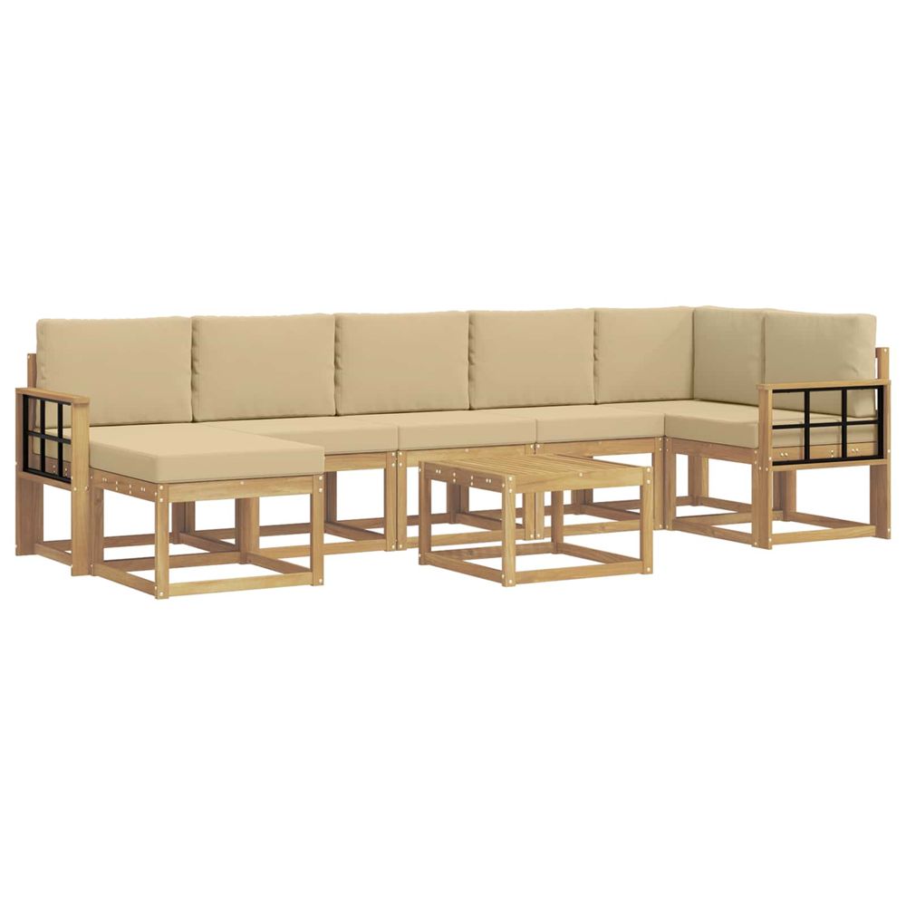 Ensemble de canapés d'extérieur 8 pc blanc et beige polyester