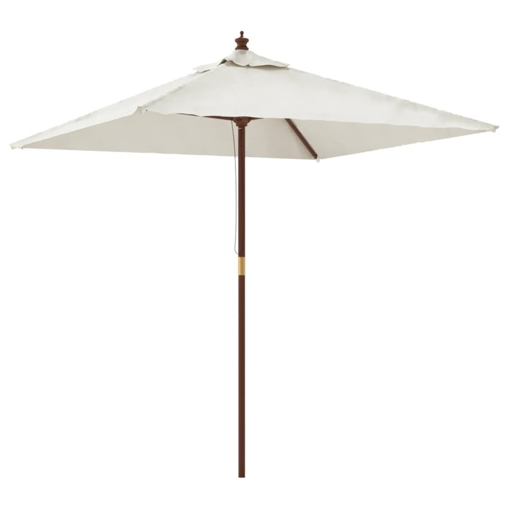 Parasol de jardin avec mât en bois sable 198x198x231 cm