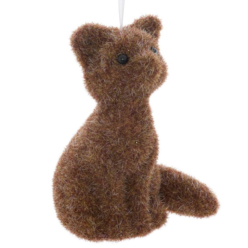 Suspension de sapin renard marron 8 cm