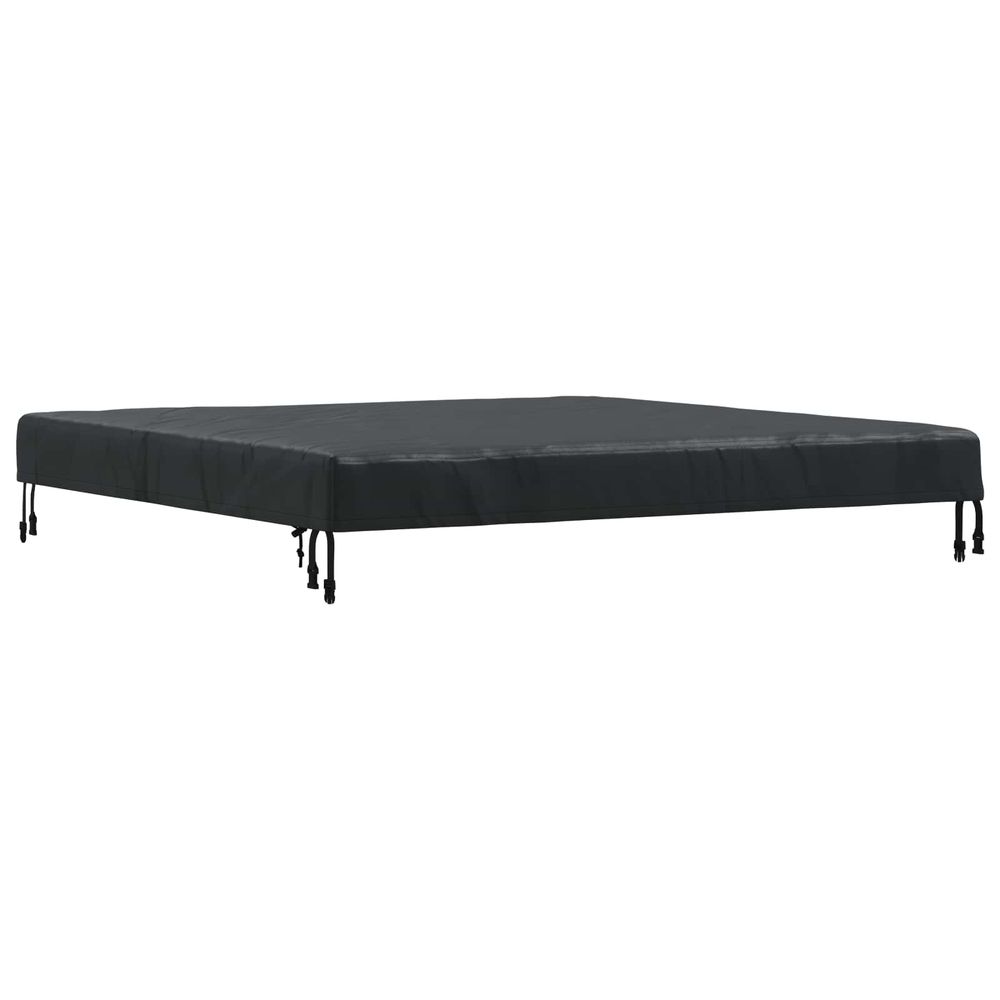 Housse de table 142 x 142 x 15 cm carré imperméable noir