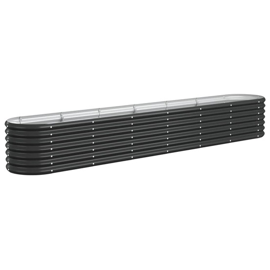 Jardinière bac lit surélevé plantes fleurs terrasse jardin de jardin acier enduit de poudre anthracite