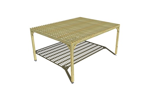 Pergola bois • 5m x 4m • indépendante • sens largeur • lattage bois • livraison comprise